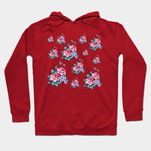 Delicate Rose and Flower Pattern Hoodie